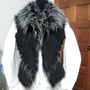 Dolce Cabo Black and Gray Suede Vest